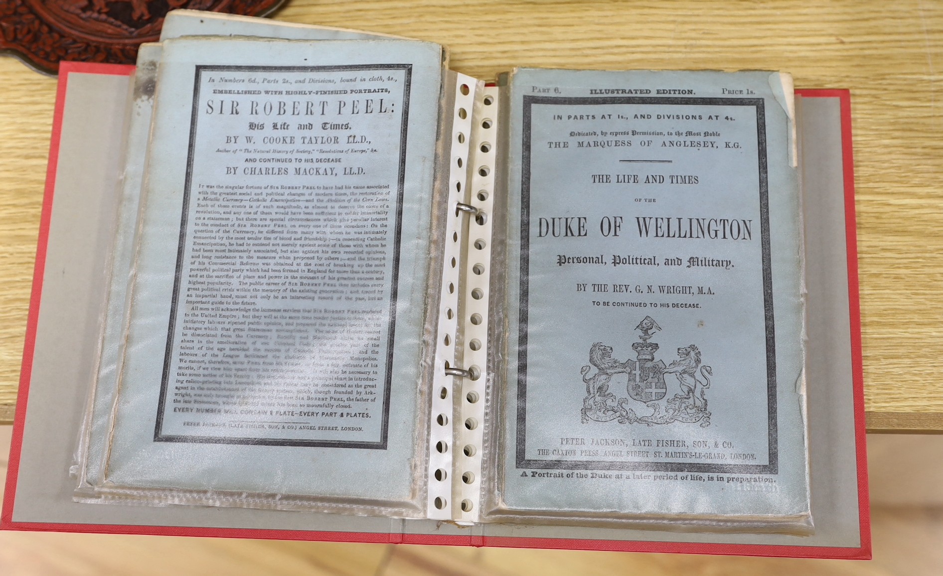 Wellington related works - Wright, Rev. G.N - Life and Campaigns of Arthur, Duke of Wellington, 4 vols; and in as published, in 42 parts, but lacking parts, 3 & 23, Peter Jackson, late Fisher & Son; Gurwood, Lt. Col. - S